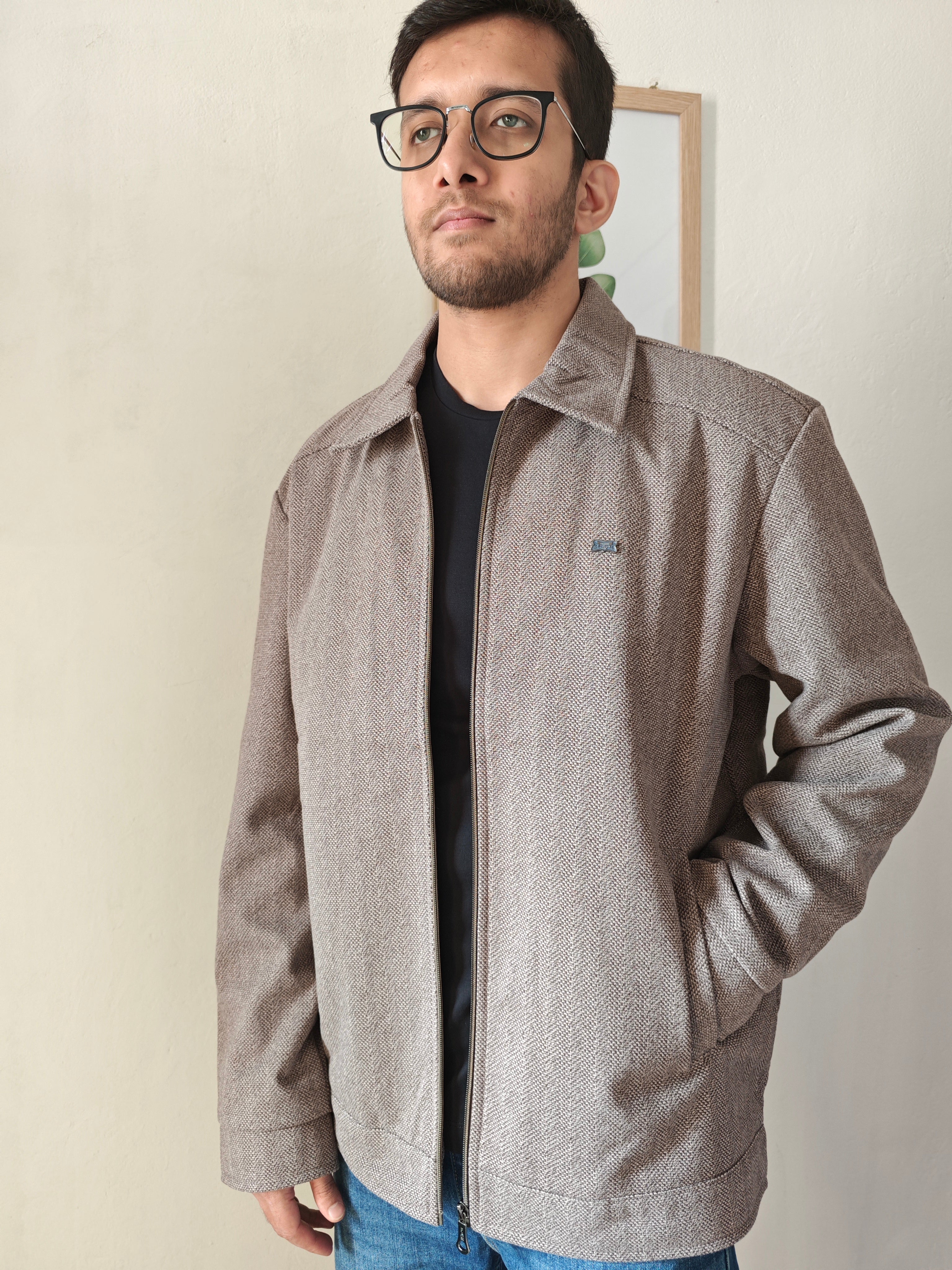 Modern Textured Zip Jacket